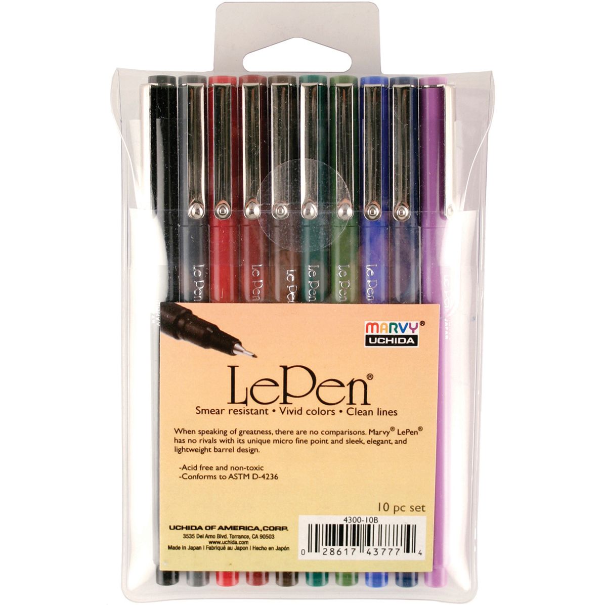 Le Pen Dark Set 10/Pkg-Assorted Colors