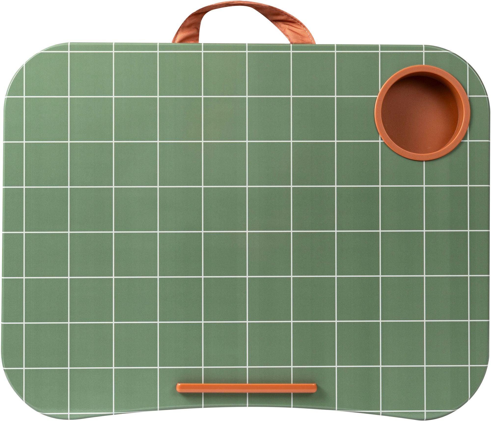 Cup Holder Lap Desk Green Grid