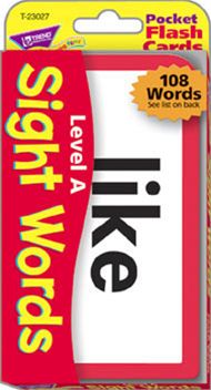 TREND ENTERPRISES INC. T-23027 POCKET FLASH CARDS SIGHT WORDS A