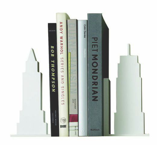 Skyline Bookends-Set/2-White