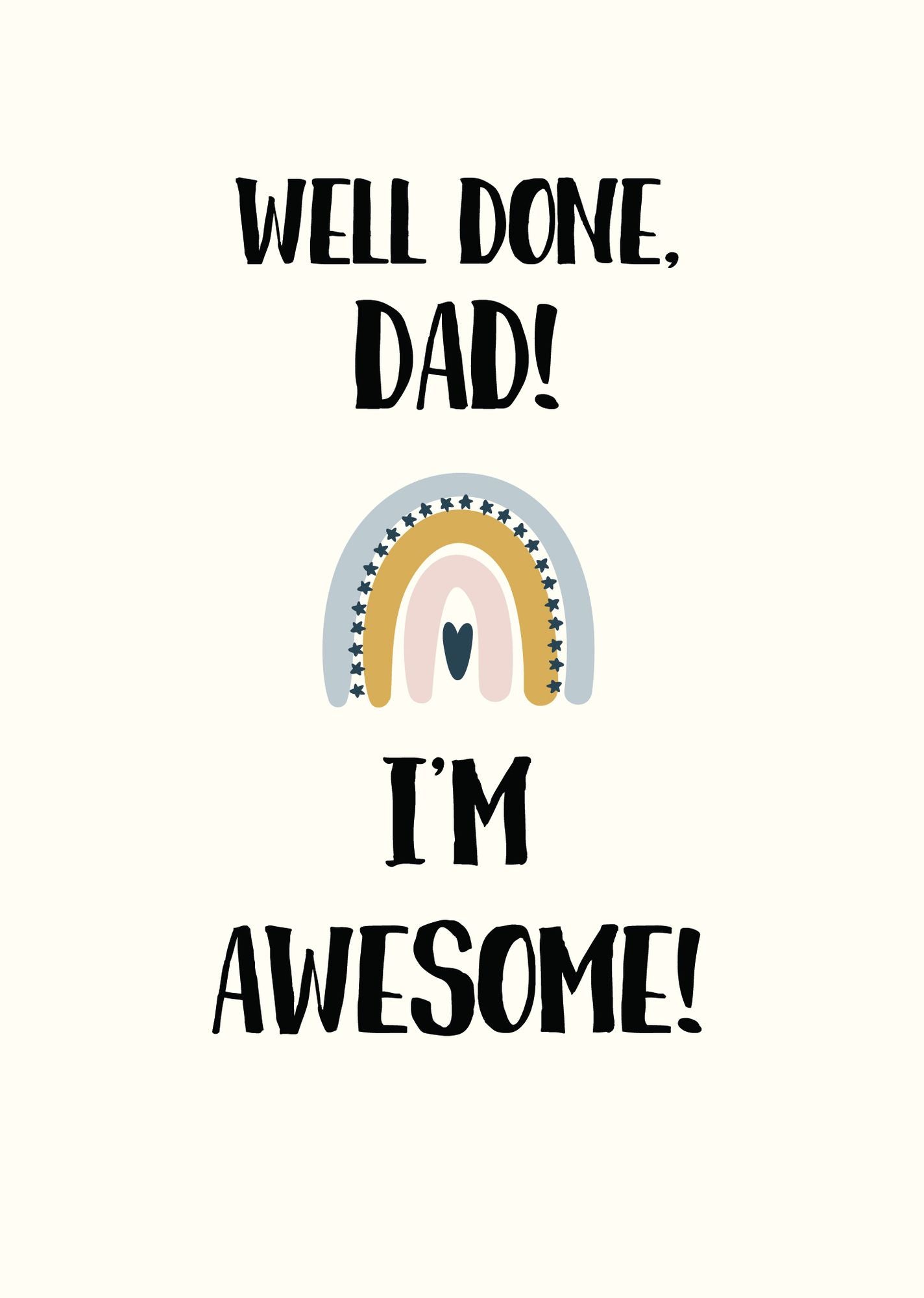 Father's Day Greeting Card Rainbow Awesome Dad