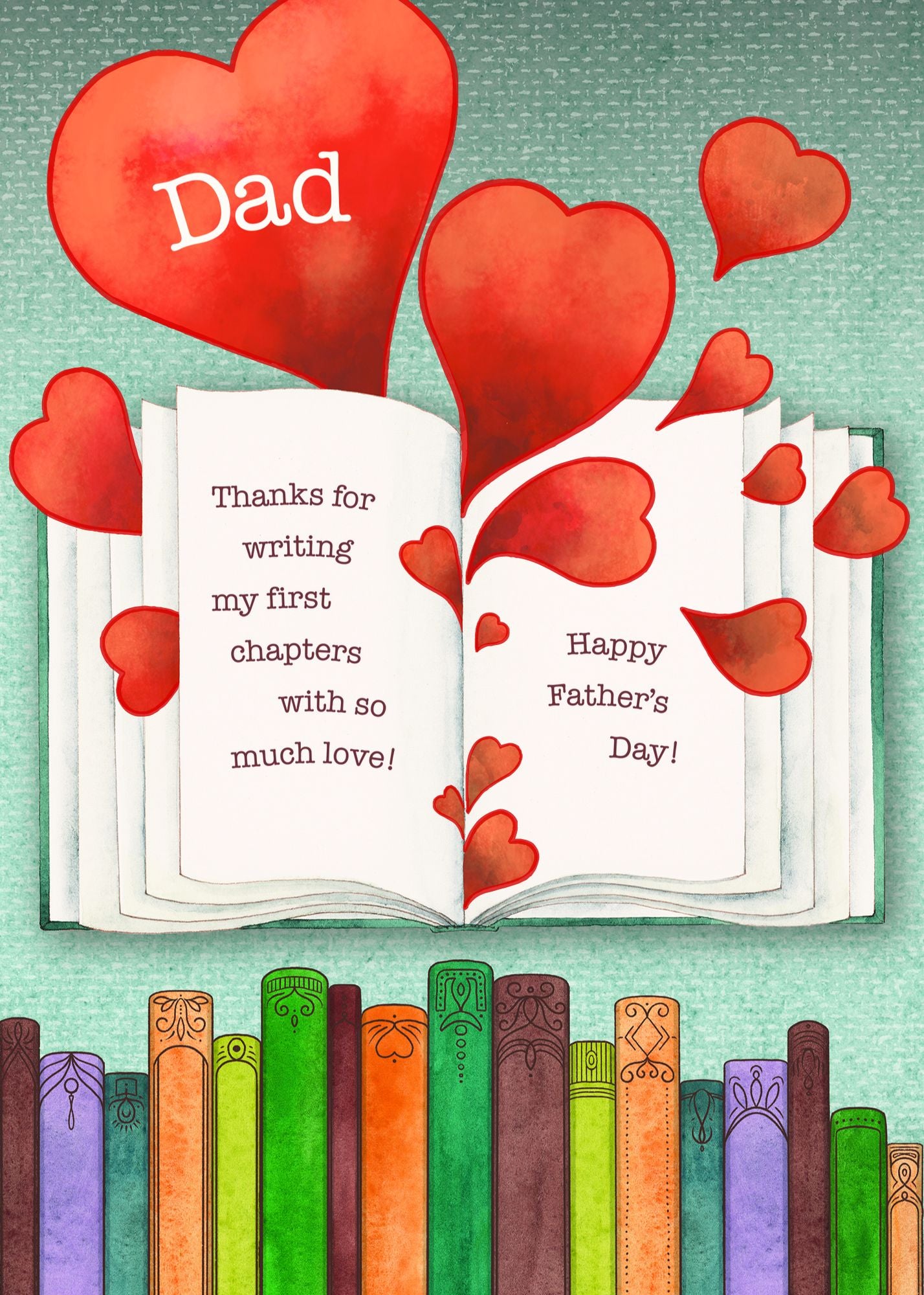Father's Day General Dad Hearts Books