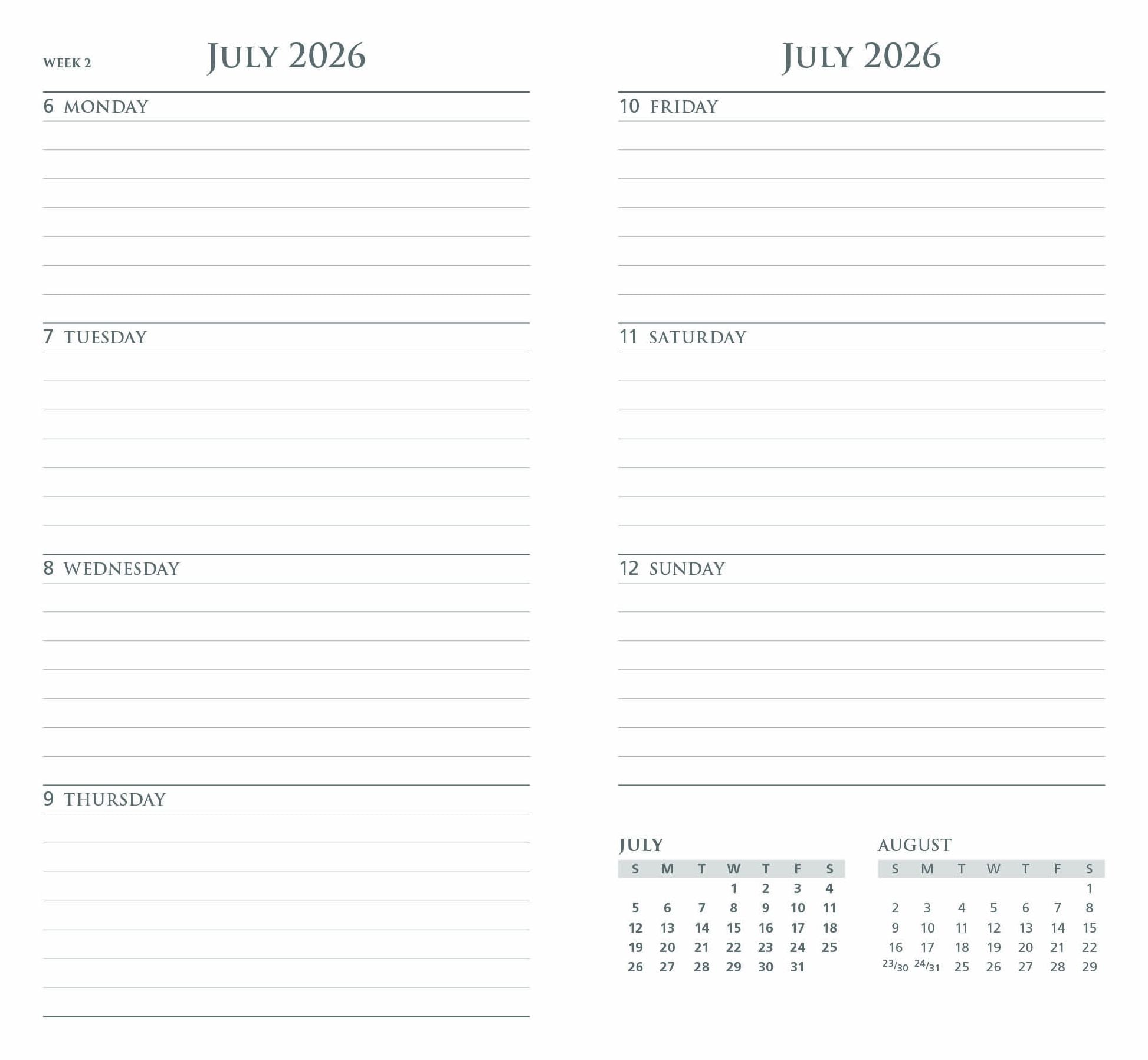 2026-2027 Mini Skinny Planner Kind Heart