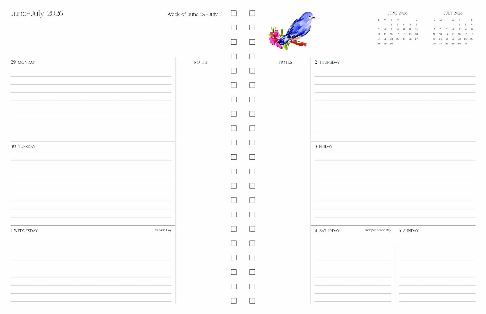 2026-2027 Ultimate Planner Birds and Butterflies