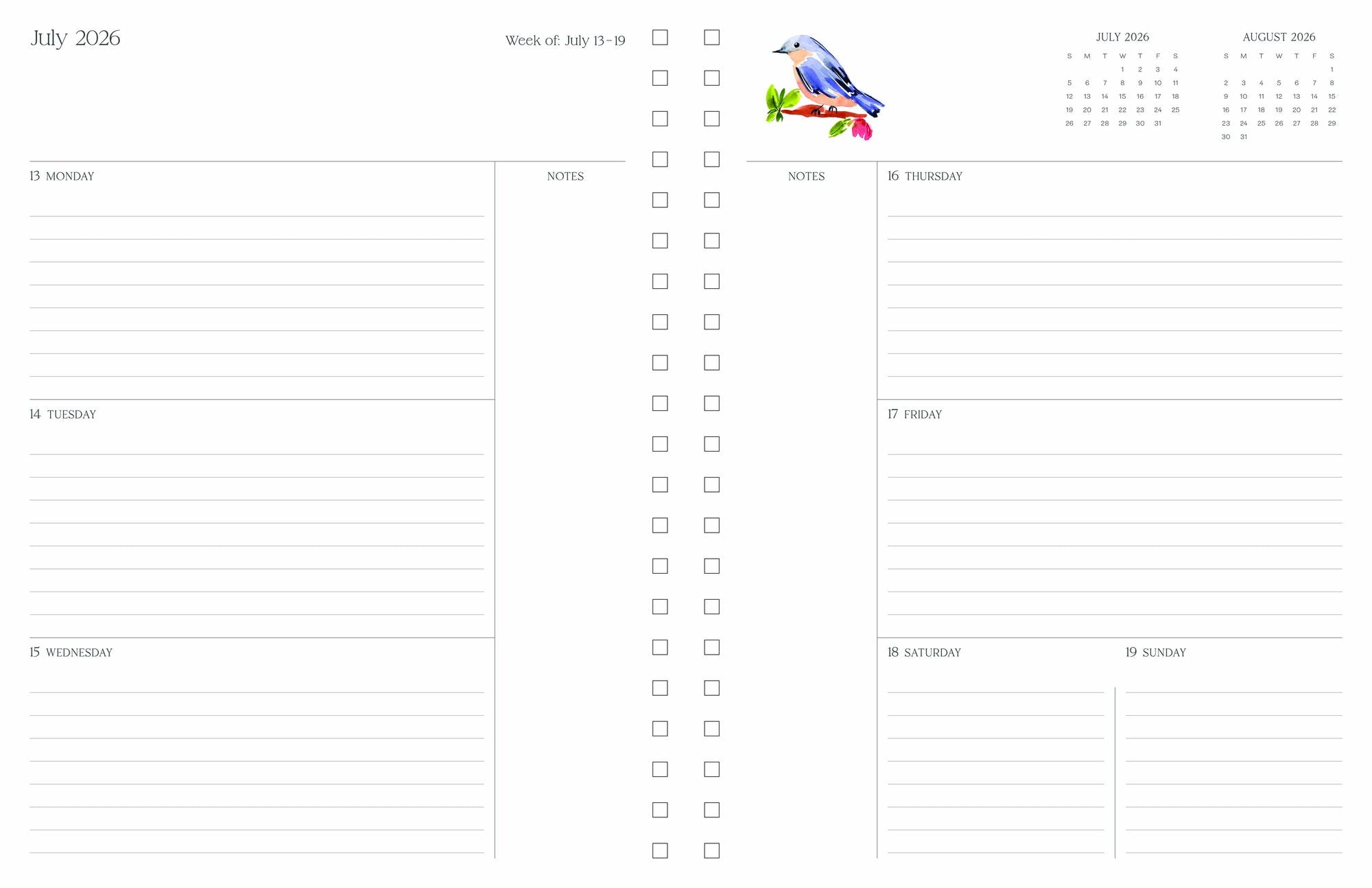 2026-2027 Ultimate Planner Birds and Butterflies