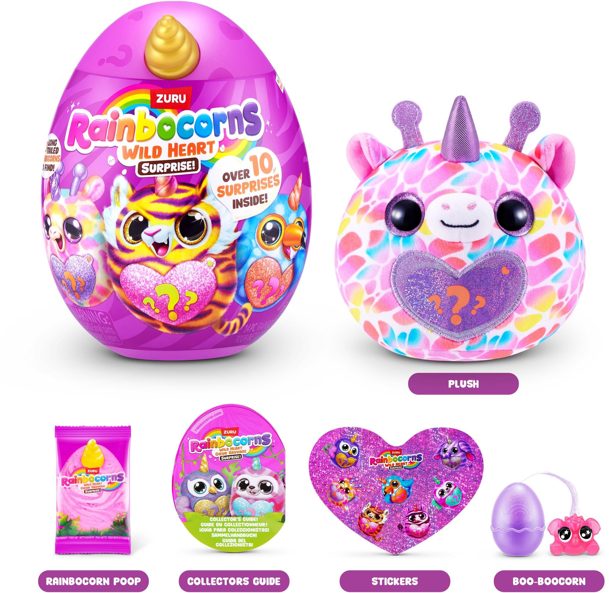 S001-RAINBOCORNS-SPARKLE HEART SURPRISE-SERIES1-WILD HEART SURPRISE-SHRINK WRAP,3FACING6PCS/PDQ,12PCS/2PDQ/CTN
