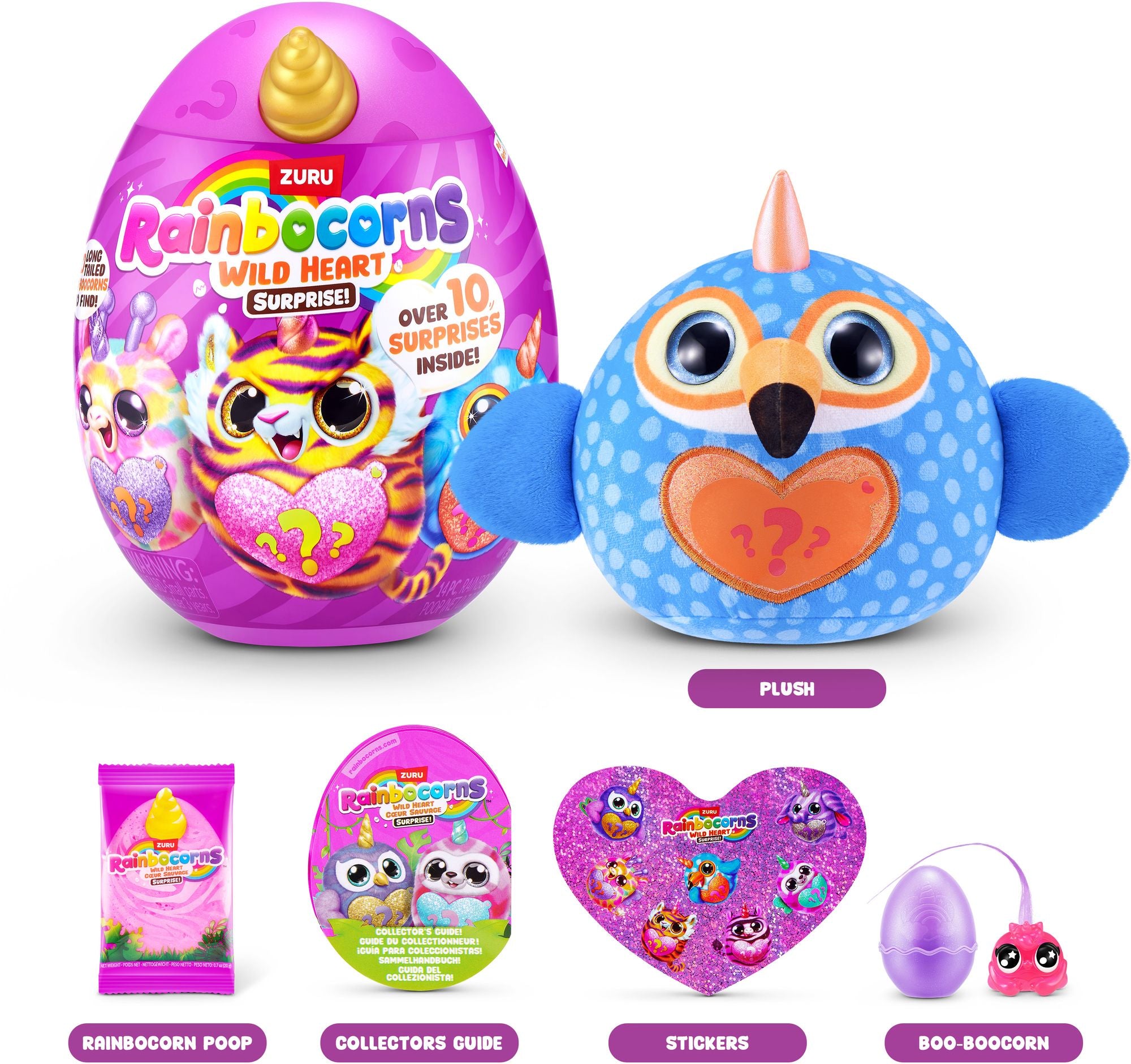 S001-RAINBOCORNS-SPARKLE HEART SURPRISE-SERIES1-WILD HEART SURPRISE-SHRINK WRAP,3FACING6PCS/PDQ,12PCS/2PDQ/CTN