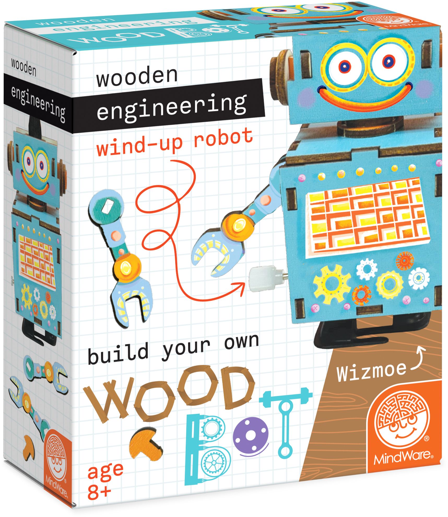 Wooden Engineering Robot Blue