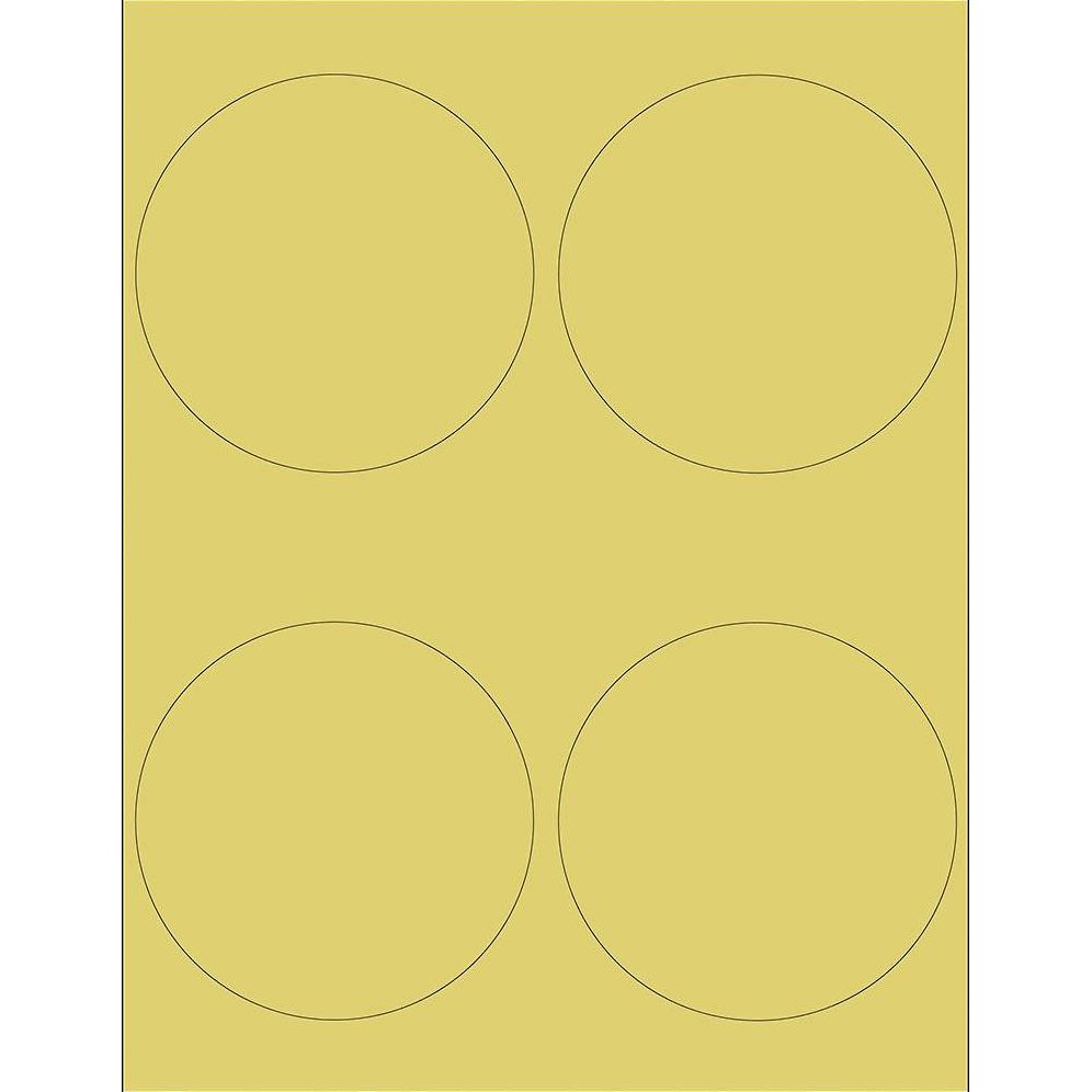 Chartreuse 4" Round Printable Labels