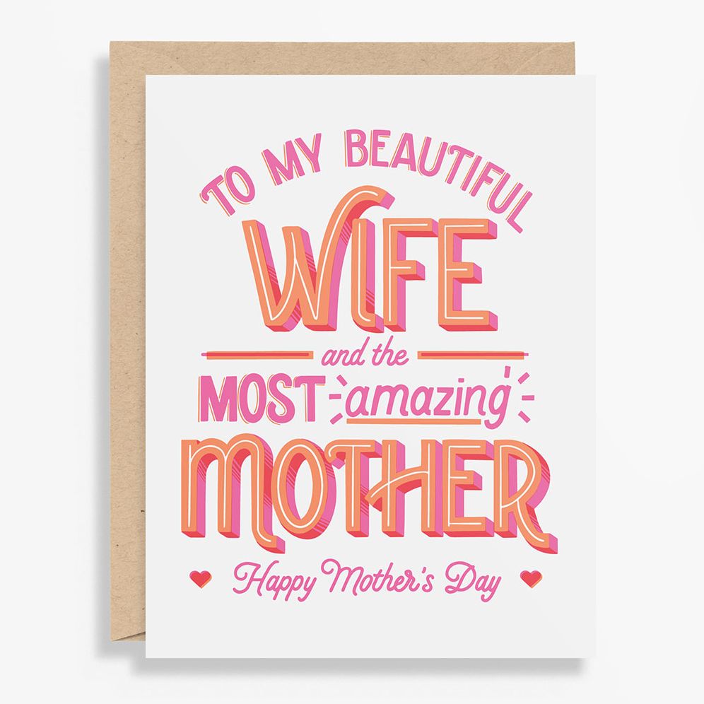 Wife and Mother Letterpress Mother's Day Card