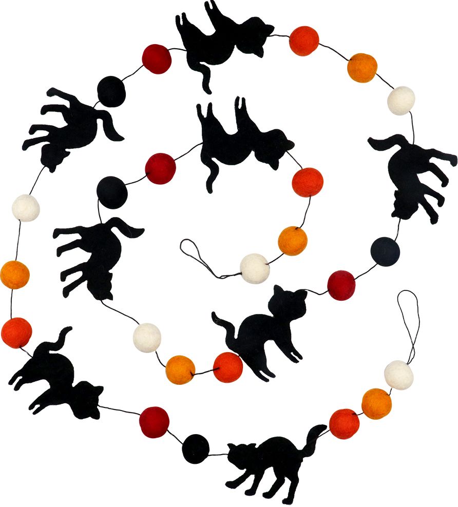 Spooky Cat Felt Garland