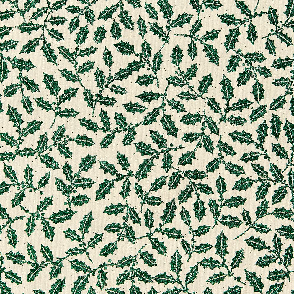 Holiday Glitter Leaves Handmade Paper