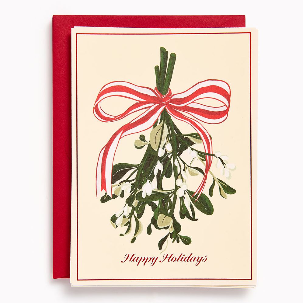 Christmas Mistletoe Bow Stationery Set