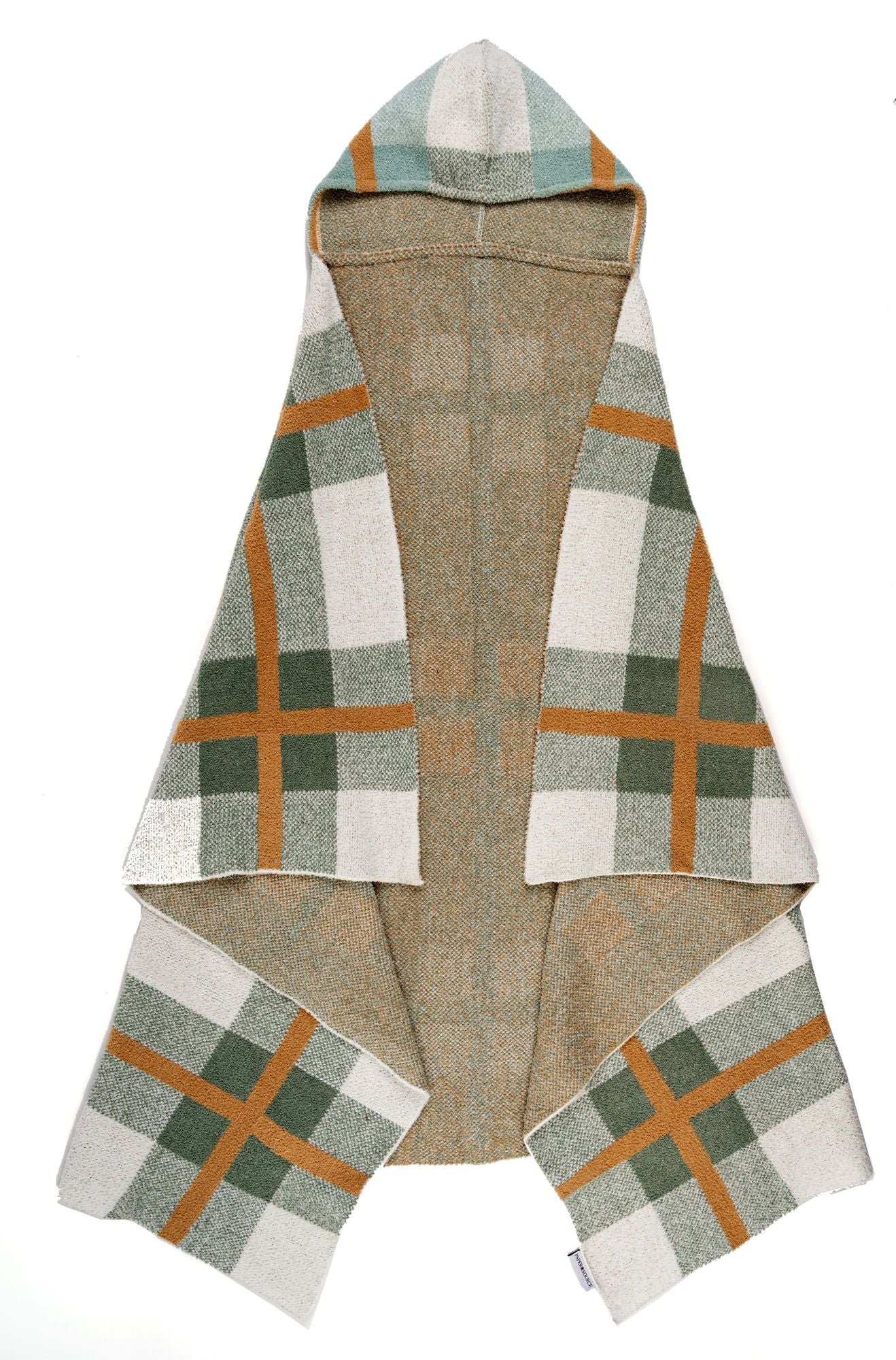 Plaid Fuzzy Reading Poncho - Adult