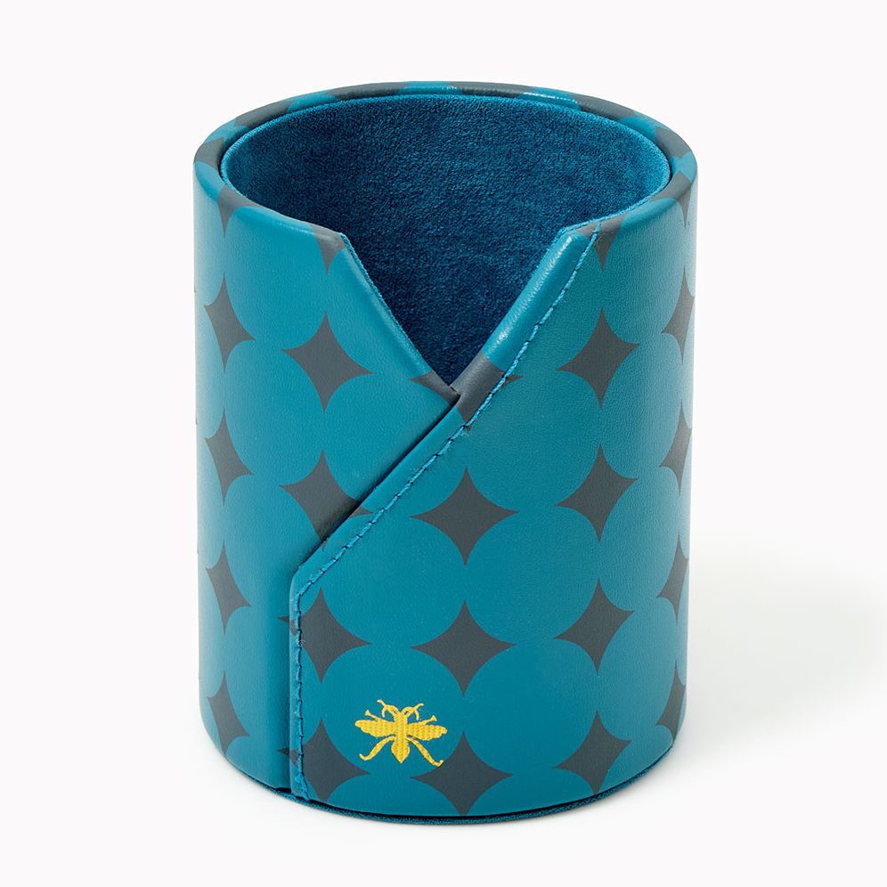 Teal Diamond Paper Wasp Pencil Cup