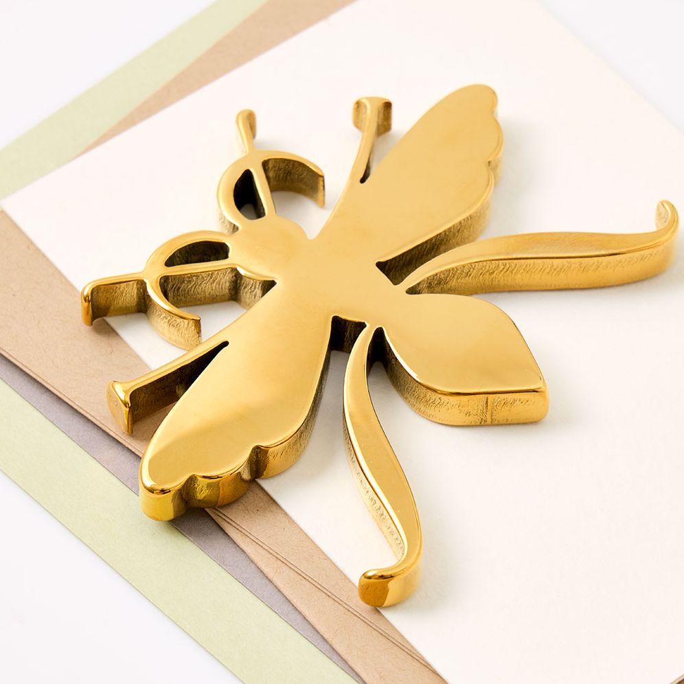 Sand Paper Wasp Gold Paperweight