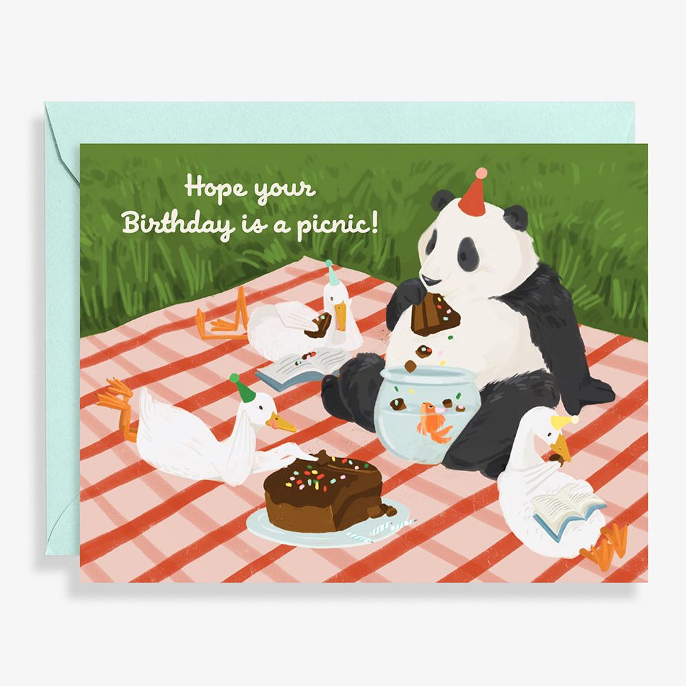 Panda Picnic Birthday Card