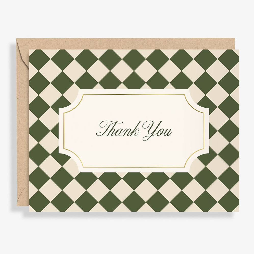 Green Diamond Thank You Card