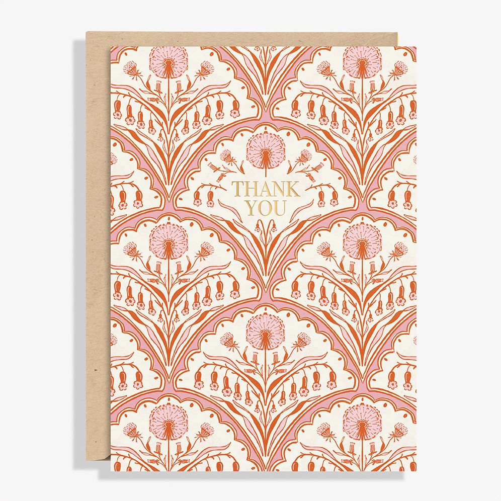 Scalloped Floral Thank You Card