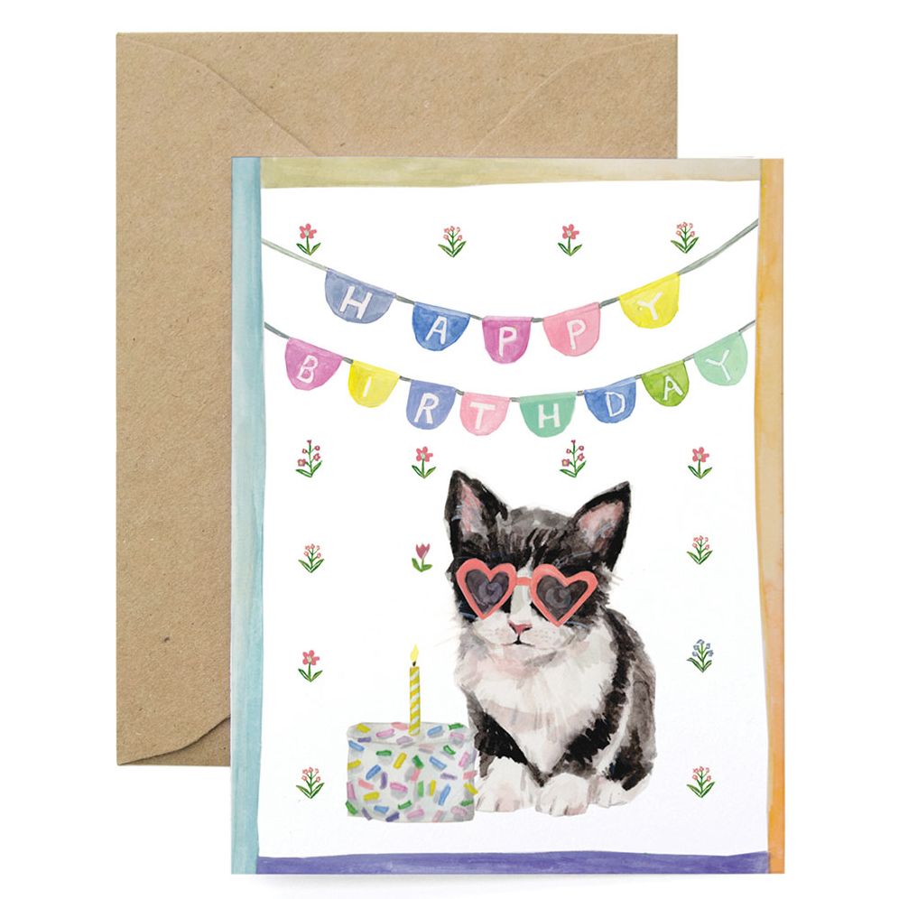 Birthday Cat Greeting Card