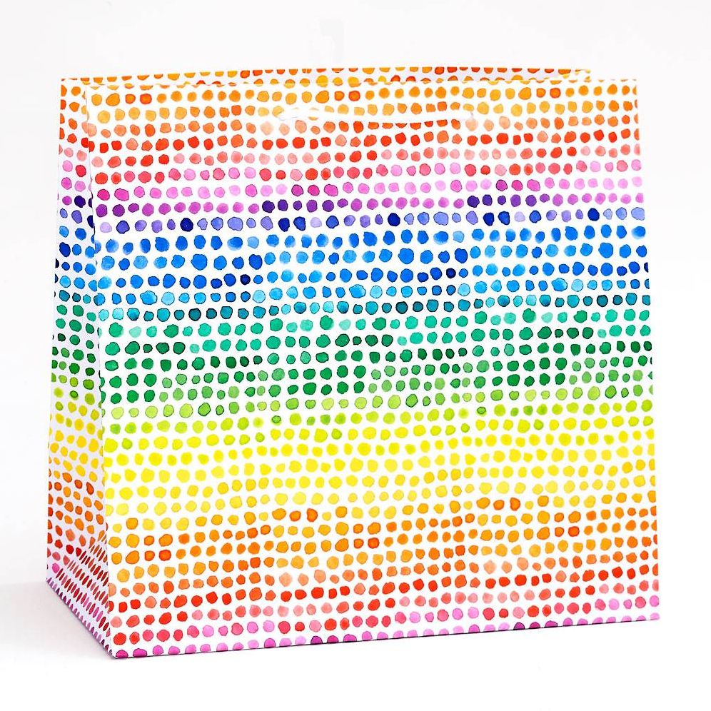 Watercolor Rainbow Dot Large Bag