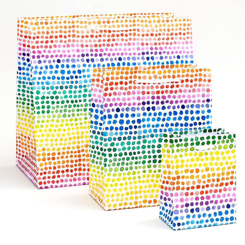 Watercolor Rainbow Dot Large Bag