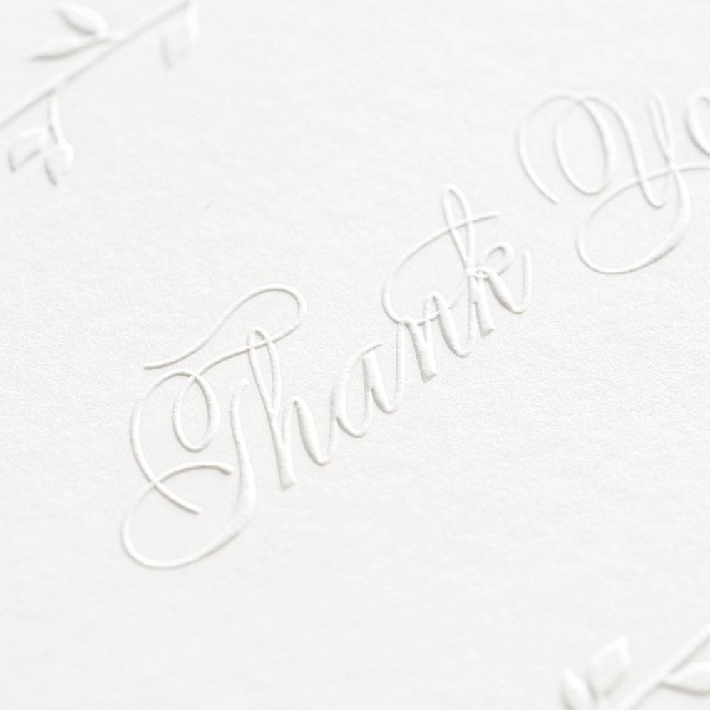 Embossed Leaf Thank You Cards