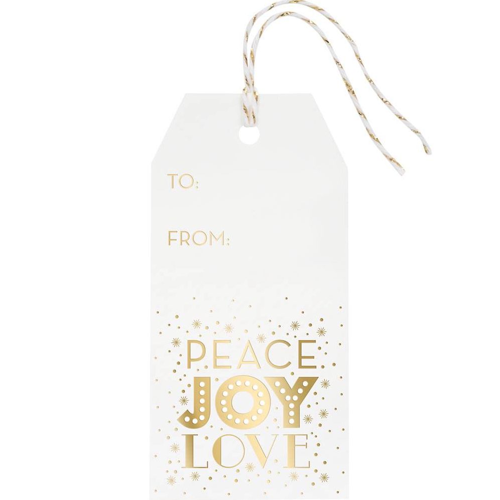 Gold Foil Peace Joy Love Hang Tags