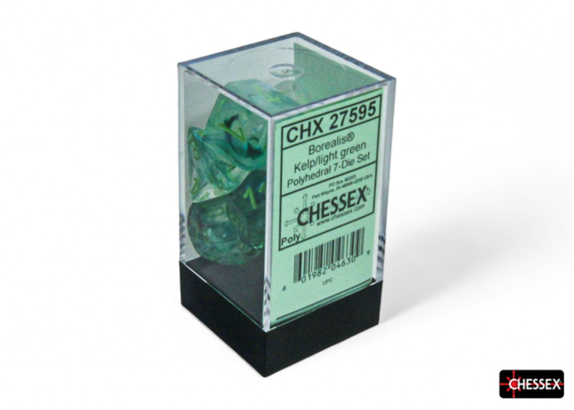 Borealis Polyhedral Kelp/Light Green w/Lmnry by Chessex