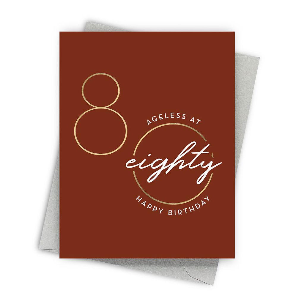 Ageless Eighty Milestone Birthday Card