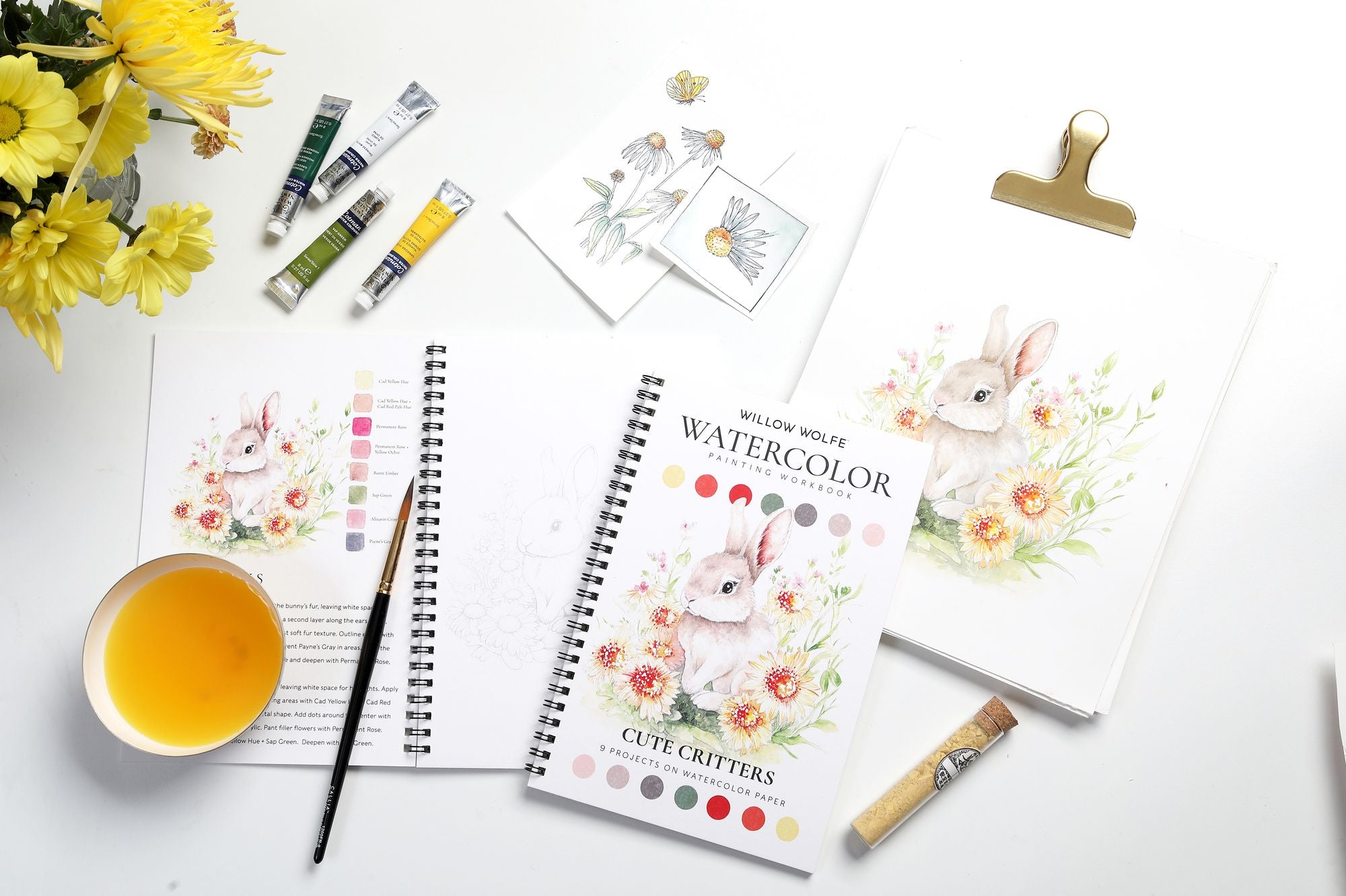 Cute Critters Willow Wolfe Watercolor Workbook