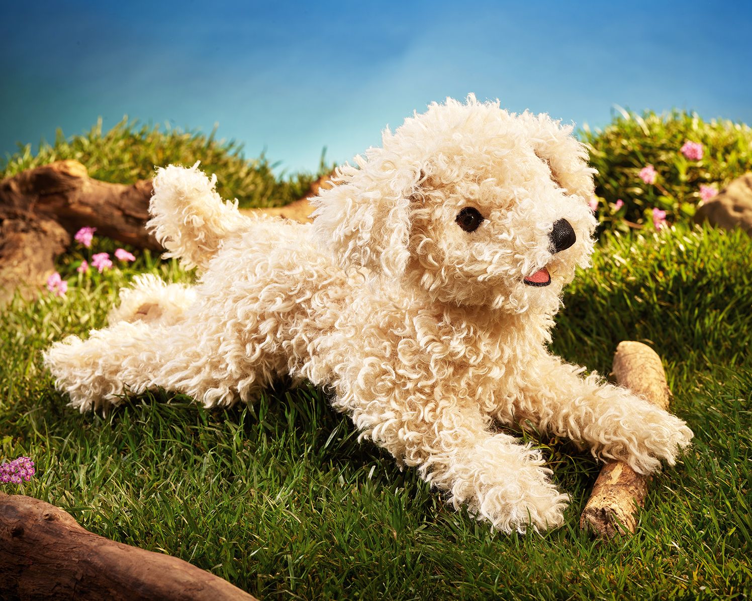 White Toy Poodle Puppy Puppet