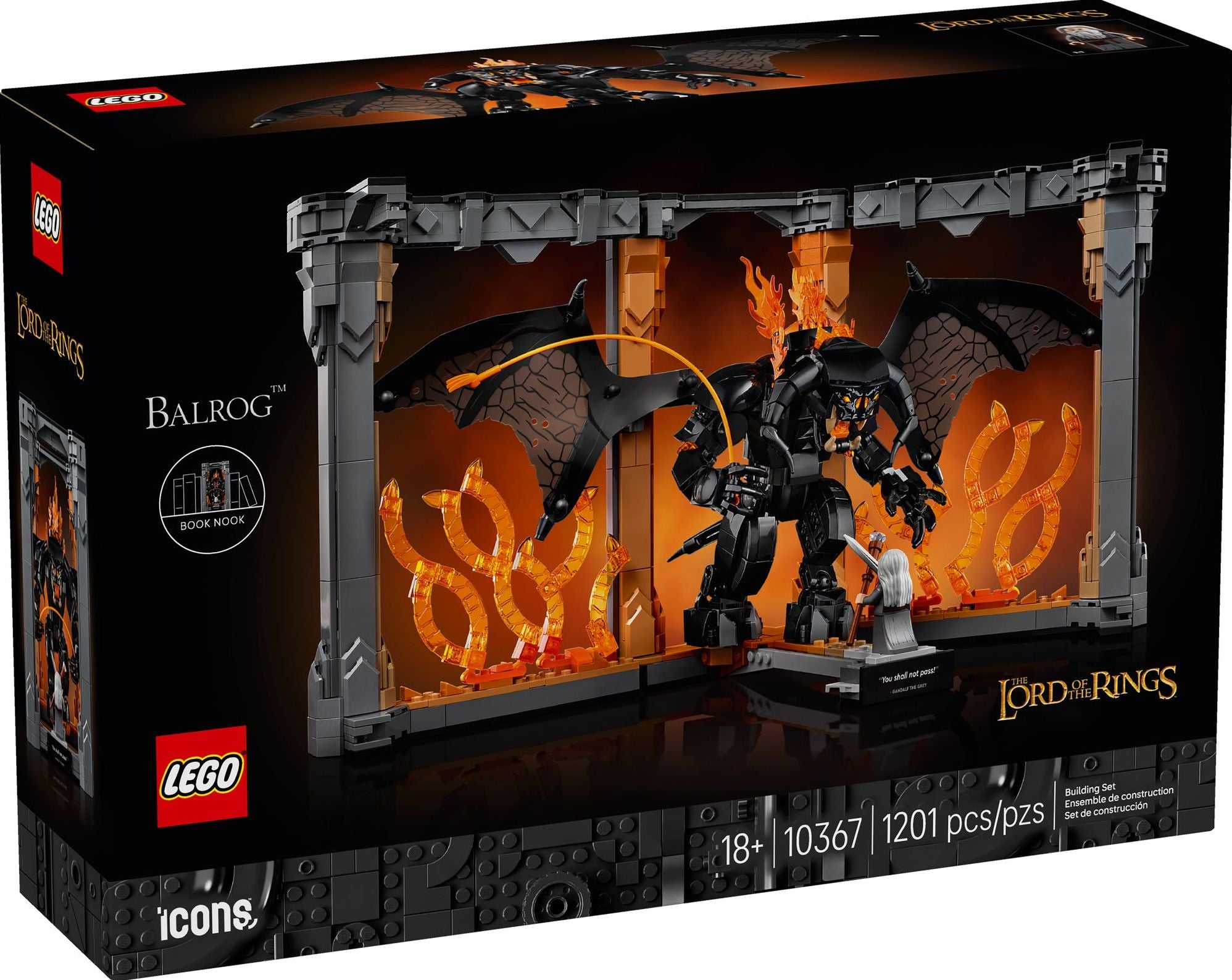 LEGO Icons The Lord of the Rings: Balrog Book Nook 10367