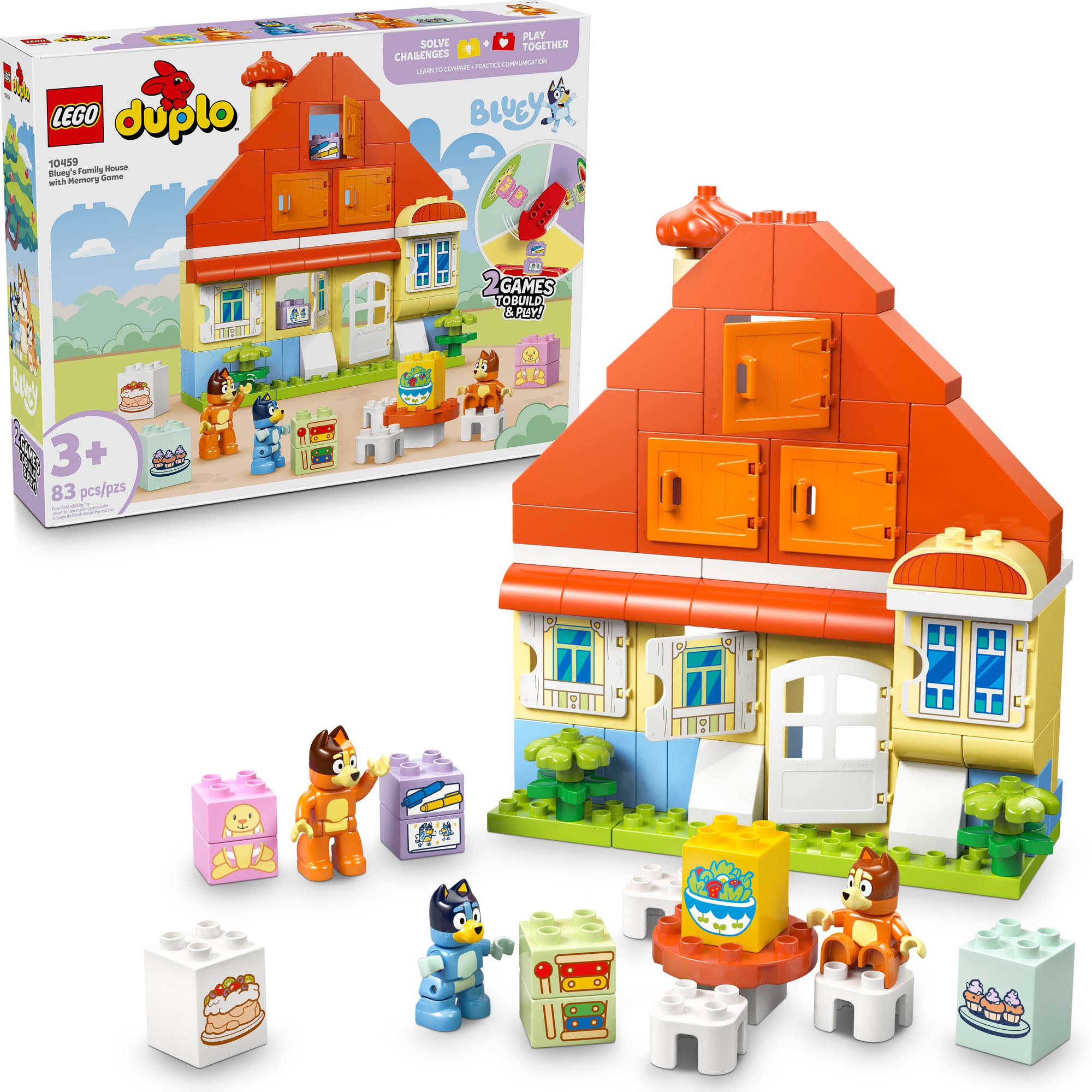 LEGO DUPLO Bluey Bluey's Family House with Memory Game 10459