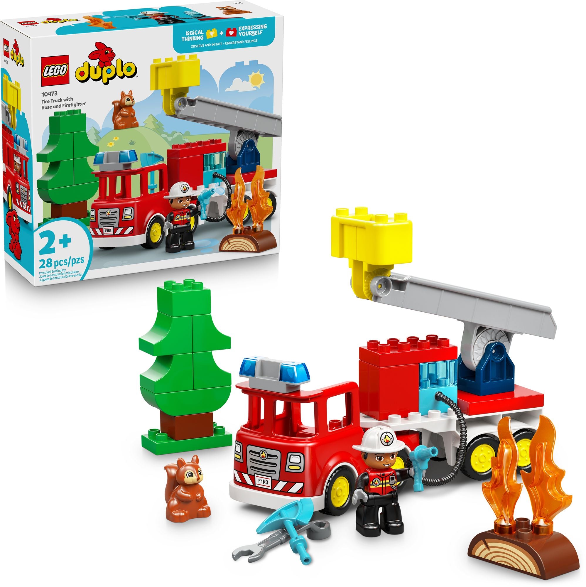LEGO DUPLO Town Fire Truck with Hose and Firefighter 10473