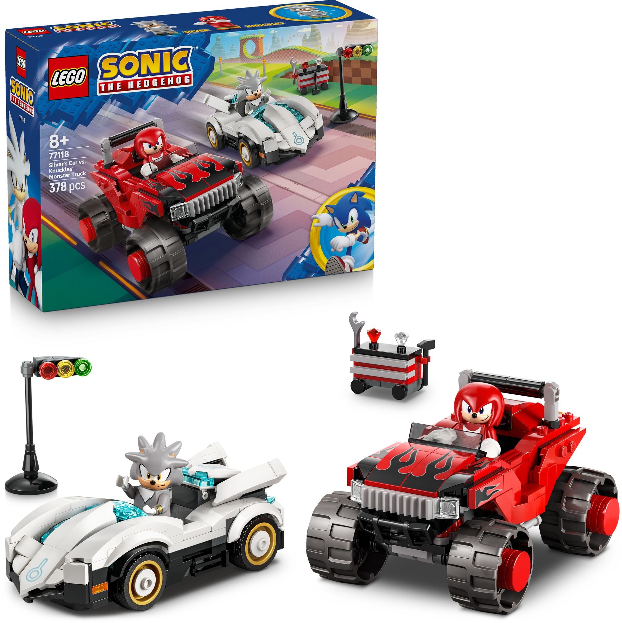 LEGO Sonic Silver's Car vs. Knuckles' Monster Truck 77118