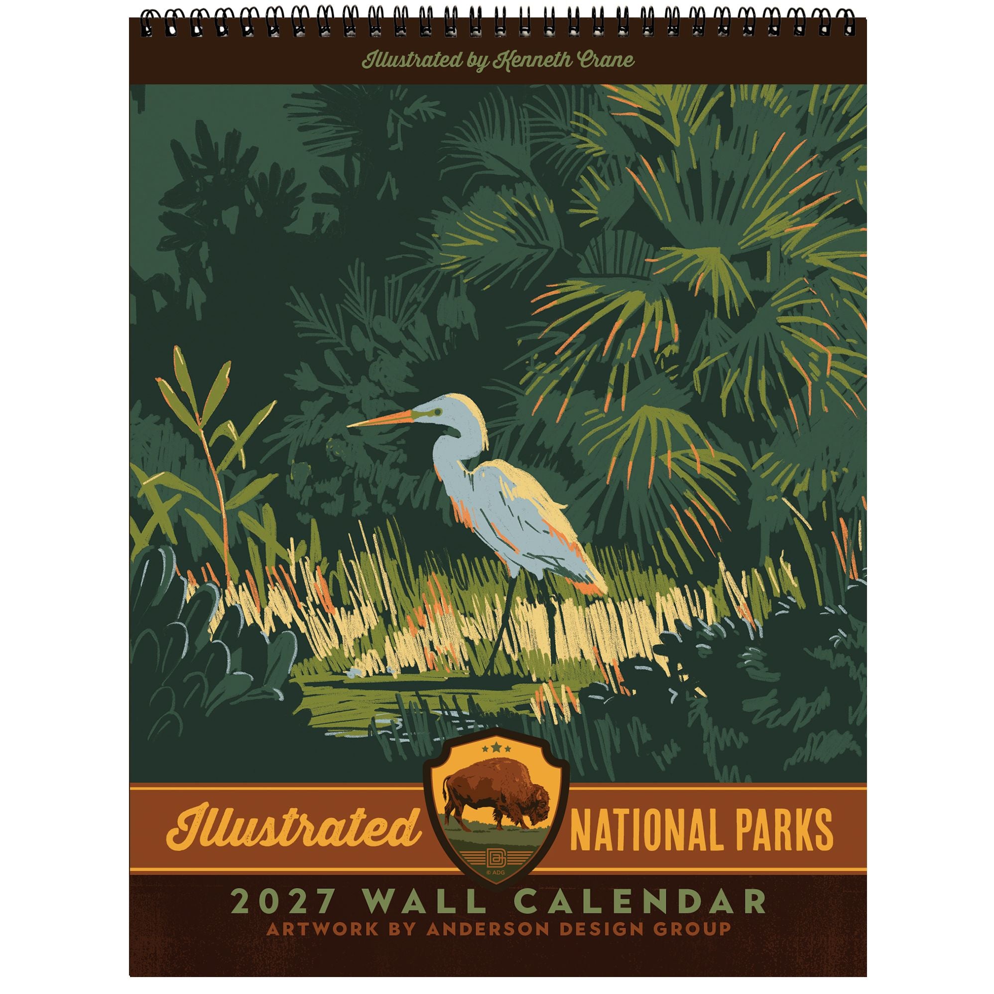 2027 Kenneth Crane National Parks Vintage Art Wall Calendar