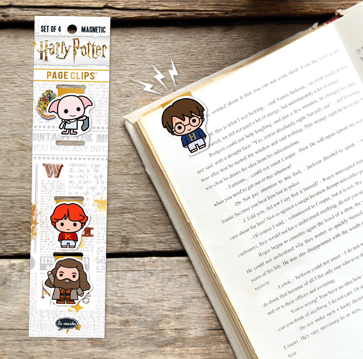 Harry Potter Chibi Hogwarts 2 Page Clip Bookmarks Set of 4