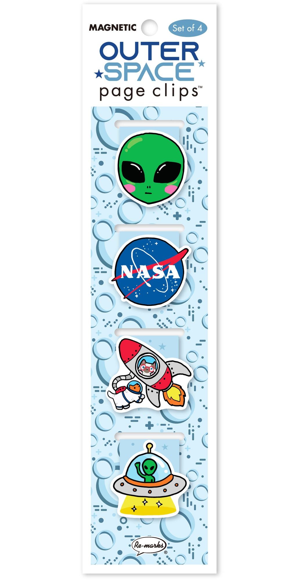 Outer Space Page Clip Bookmarks Set of 4