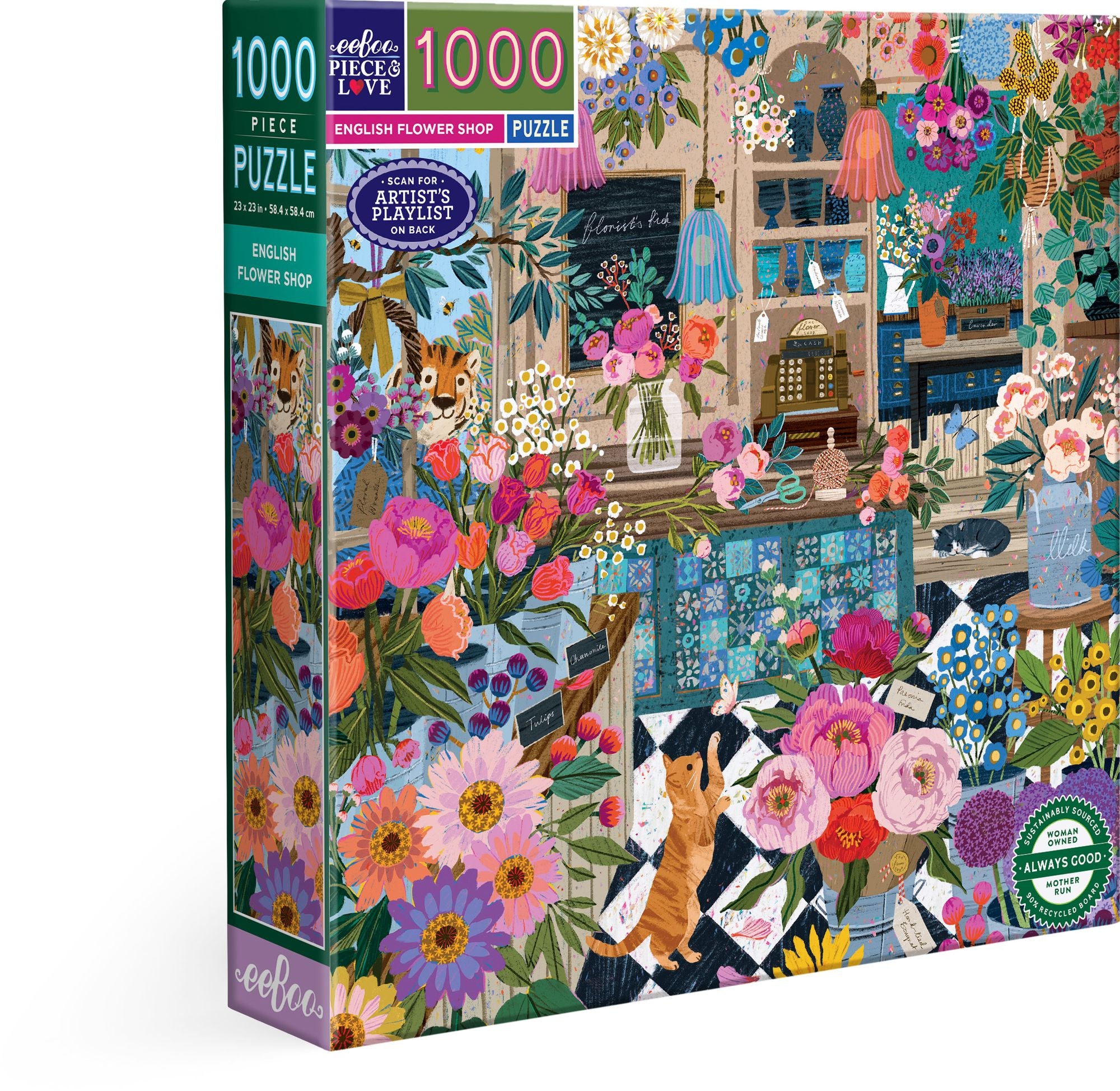 English Flower Shop 1000 Piece Square Puzzle