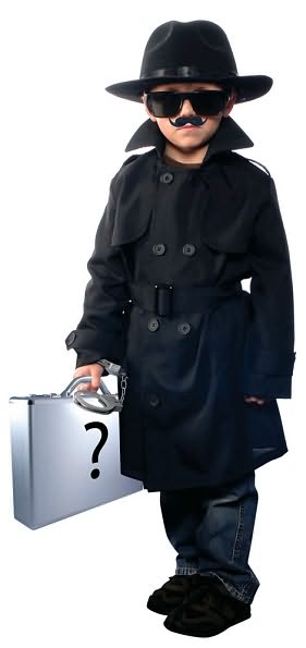 Jr. Secret Agent with Accessories, size Medium OSFM ages 5-8