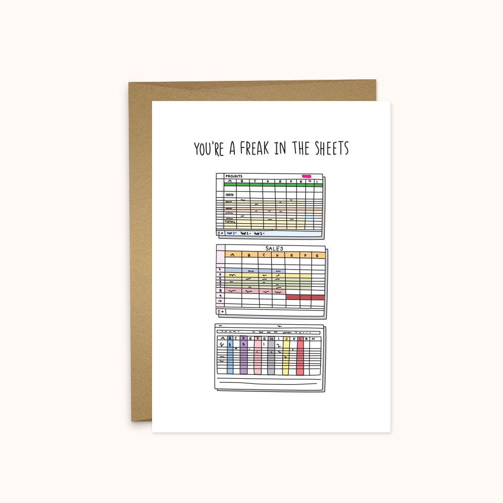 Freak in the Sheets Love Card
