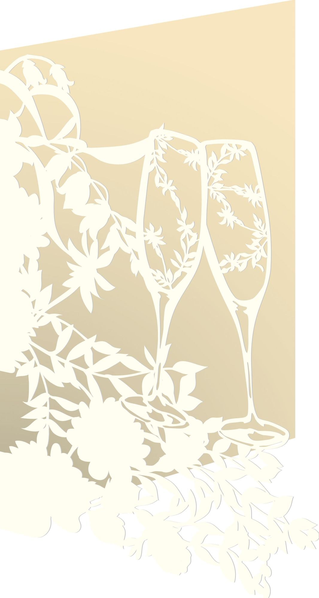 Laser Cut Champagne Toast Congratulations Card