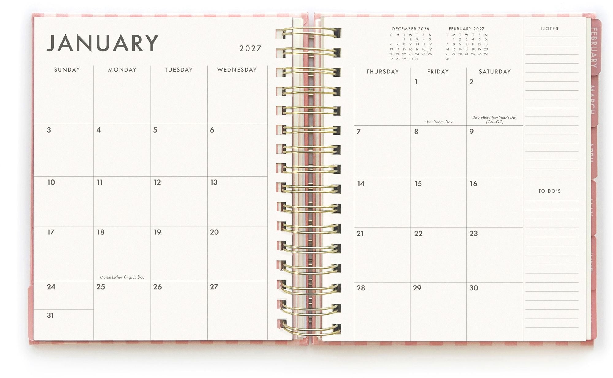 2026-2027 Floral Stripe Frames Die-cut 17-Month Planner
