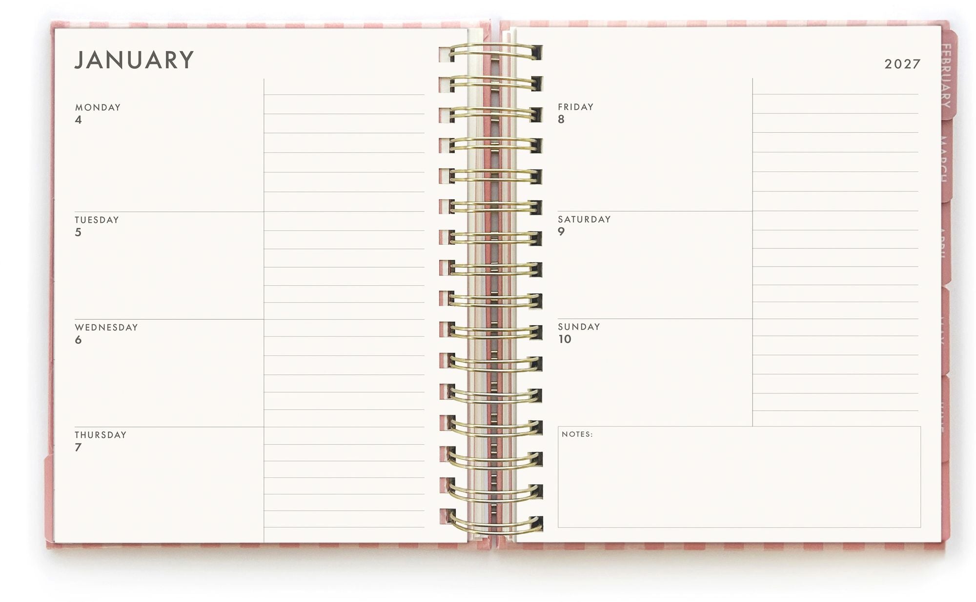 2026-2027 Floral Stripe Frames Die-cut 17-Month Planner