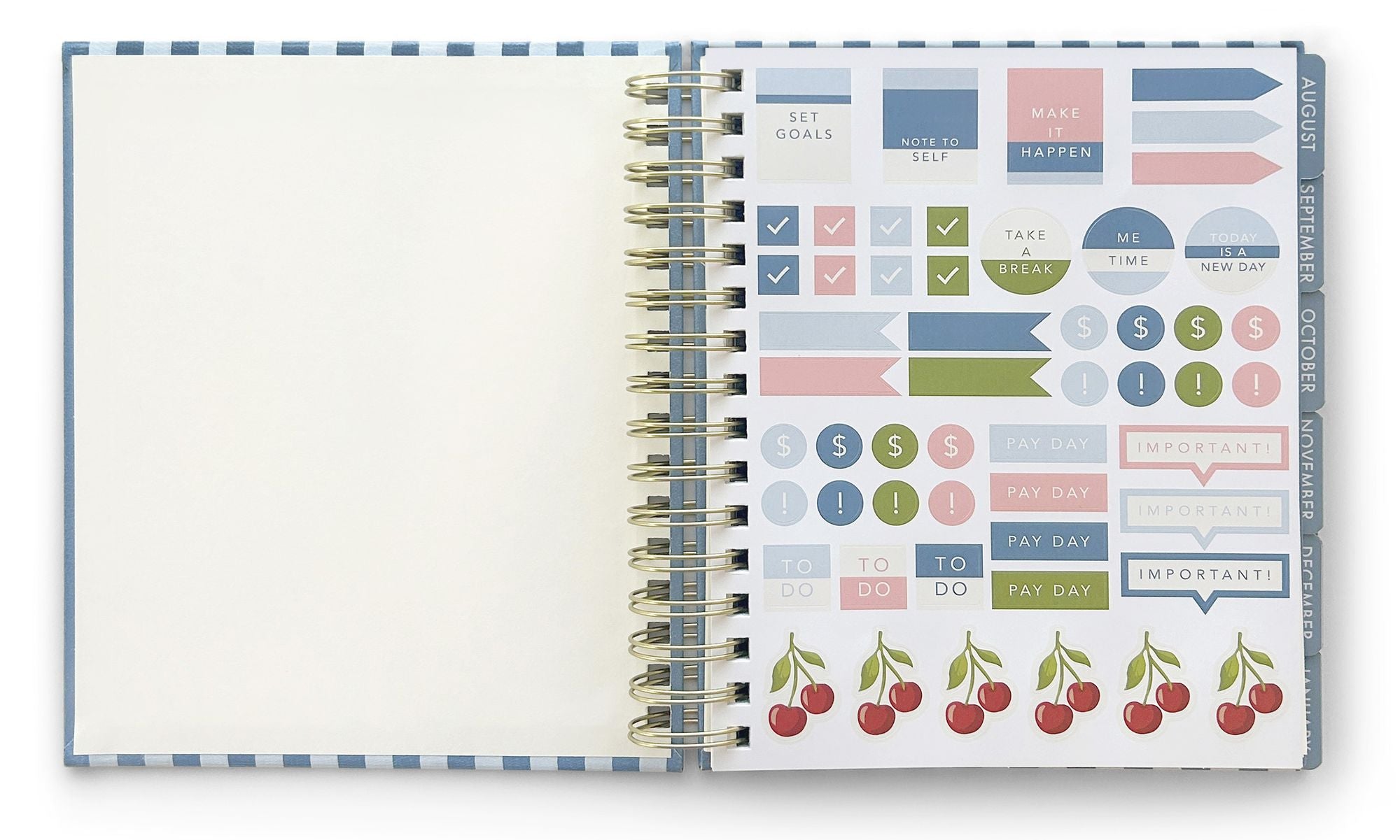 2026-2027 Cherry Stripe Frames Die-cut 17-Month Planner