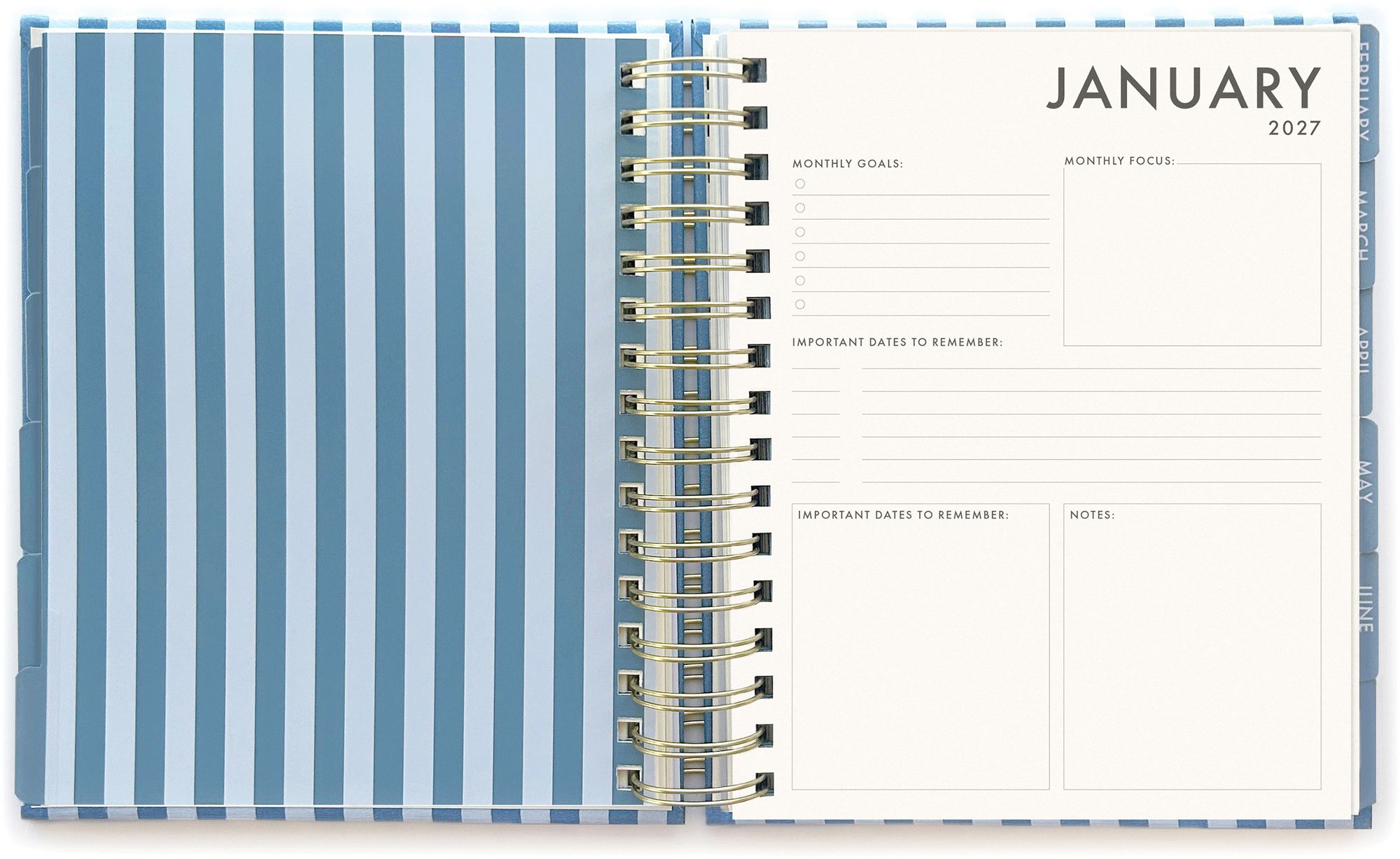 2026-2027 Cherry Stripe Frames Die-cut 17-Month Planner