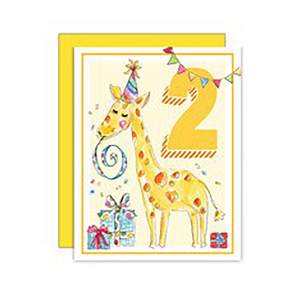 Second Birthday Giraffe Card