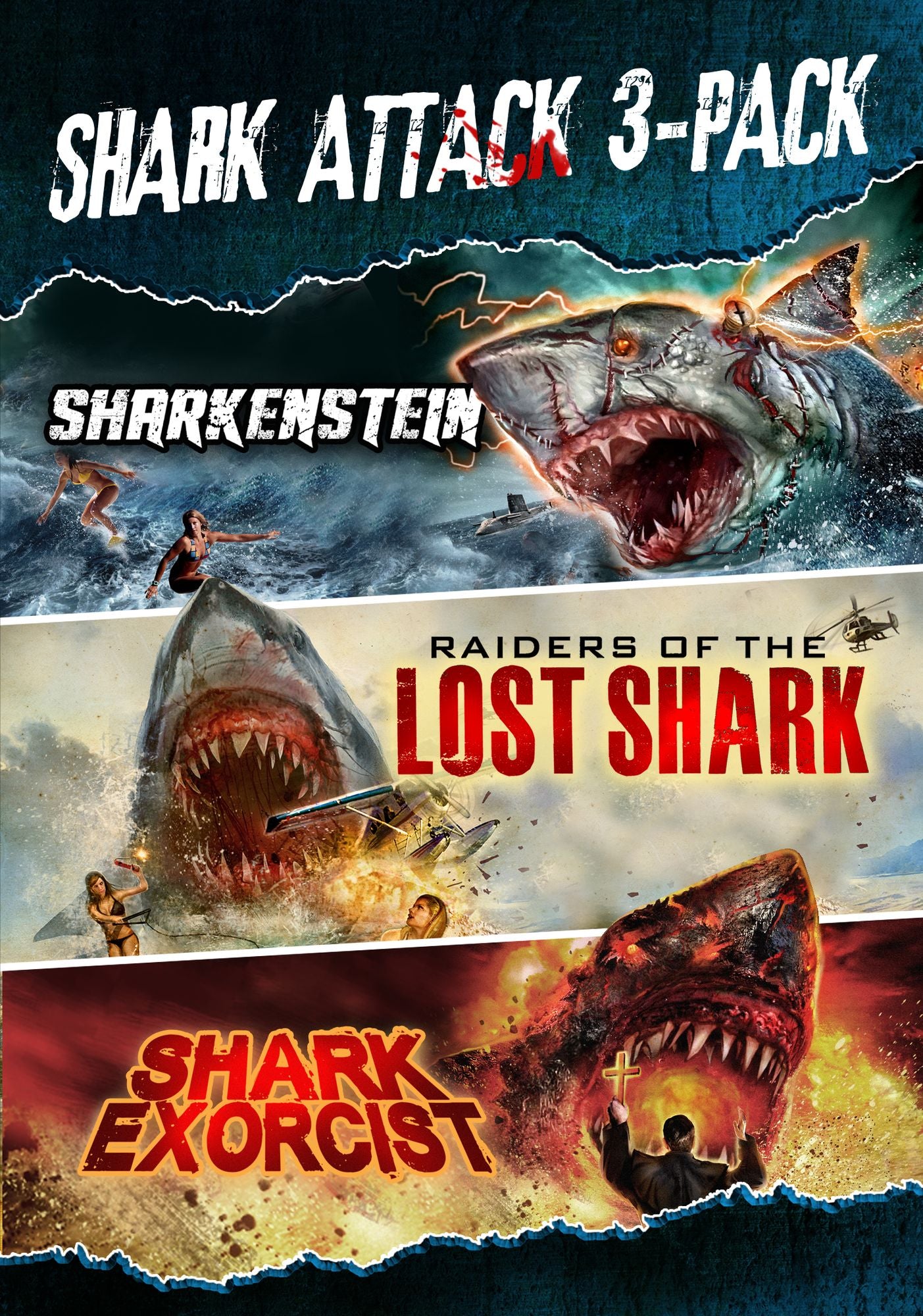 Shark Attack 3-Pack: Sharkenstein/Raiders of the Lost Shark/Shark Exorcist