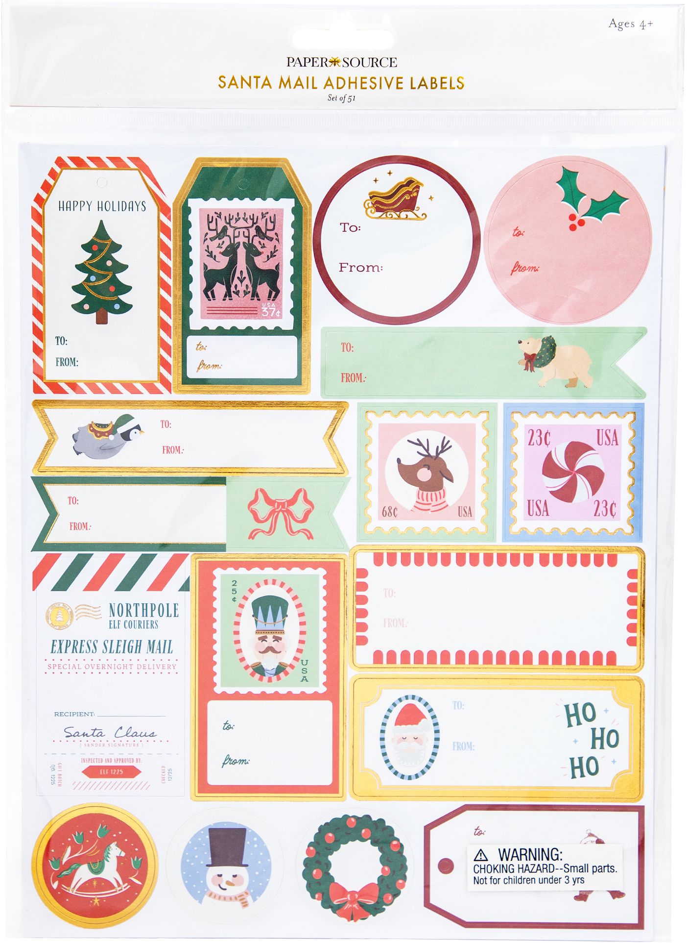 Santa Mail Adhesive Labels